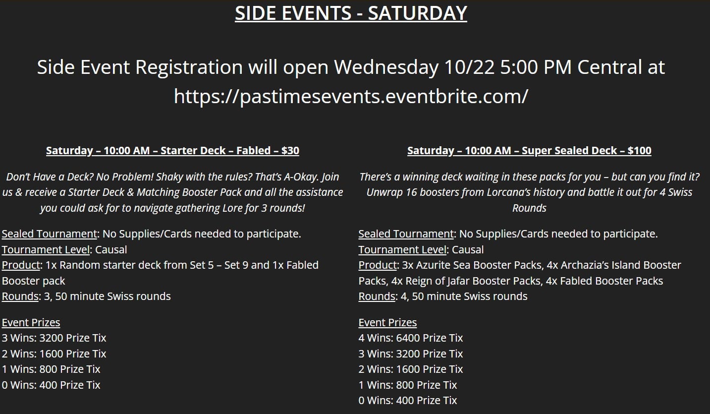 Public list of tournaments